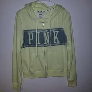Baby Yellow PINK zip up sweatshirt